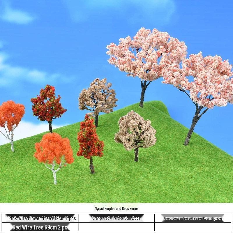 Mini DIY Model Train Landscape Tree Set - Simulated Plastic Trees for Sand Table Crafting
