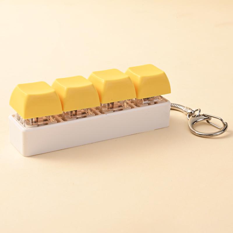 4 Keys Button Keycap Stress Relief Adult Fidget Toy Keychain 4 Keys Keyboard Fidget Gadgets Toys Diy Keyboard Keychain Toys