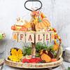 Thanksgiving Wooden Layered Tray Decorative Crafts Fall Pumpkin Maple Leaf Truck Farmhouse Party