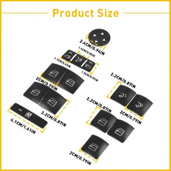 For Benz E200 ML350 ML500 CLS550/ML63 AMG 2012-15 Window Switch Button Cap Cover