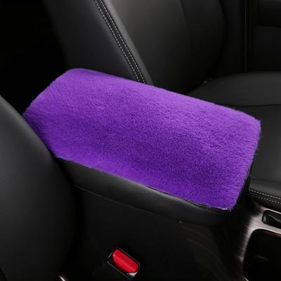 Housse de Pad pour Boîte d'Accoudoir Universelle Hiver Pelucheuse Polyester Coussin pour Boîte de Console Centrale Accessoires de Voiture pour Femmes