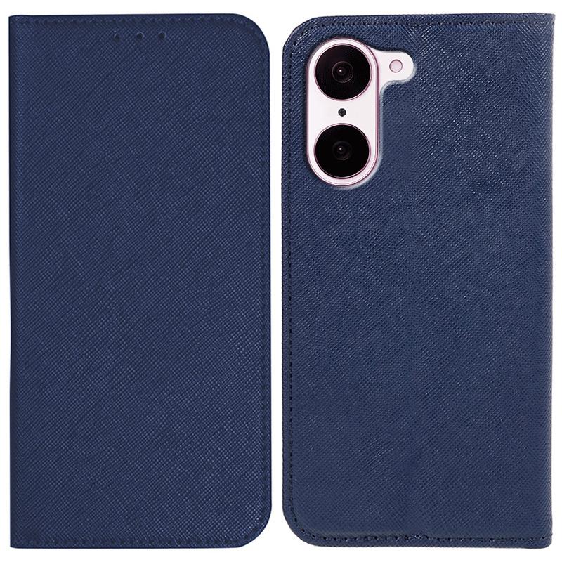 

For OnePlus Nord CE5 5G/Ace 5 Racing 5G Case Cross Texture Leather Phone Cover Hidden Magnetic Blue