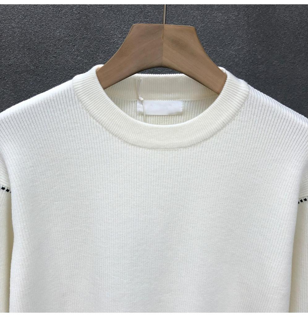 Men's Korean Style Contrast Stitch Knit Sweater - Autumn/Winter Trend 2025