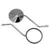 Silver Long Stem Round Motorcycle Mirror Universal for Motorbike