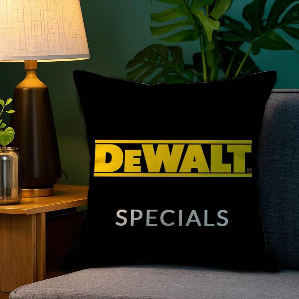 Tool Box D-DeWalt Pillow Case Plush Fabric Soft Double Sided Print Sofa Cushion Cover Throw Pillow Covers