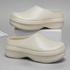 Thick Soles Platform Half Shoes For Men Women Rubber Slippers Garden Chef Shoes Waterproof Closed Toe Kitchen Restaurant Working