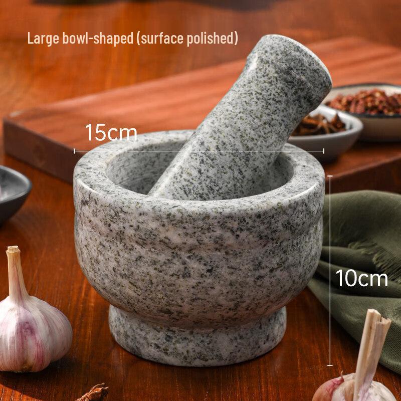 Natural Stone Garlic Mortar & Pestle Set with Silicone Peeler