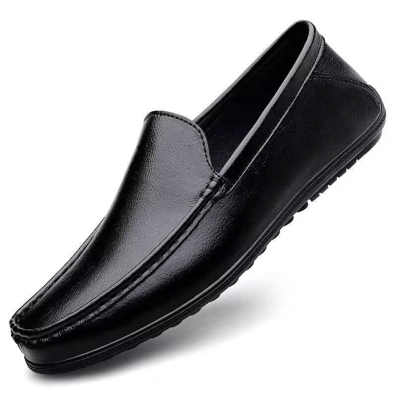 Man Boat Shoes Genuine Leather Mens Driving Loafers Stylish Summer Men Casual Shoes Comfy Moccasins Breathable Slip on Flats