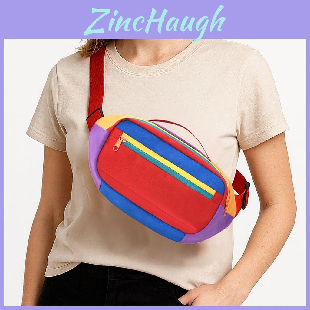 Polyester Hip Bag For Couples With Zipper Pockets For Outdoor Sports And Daily Use