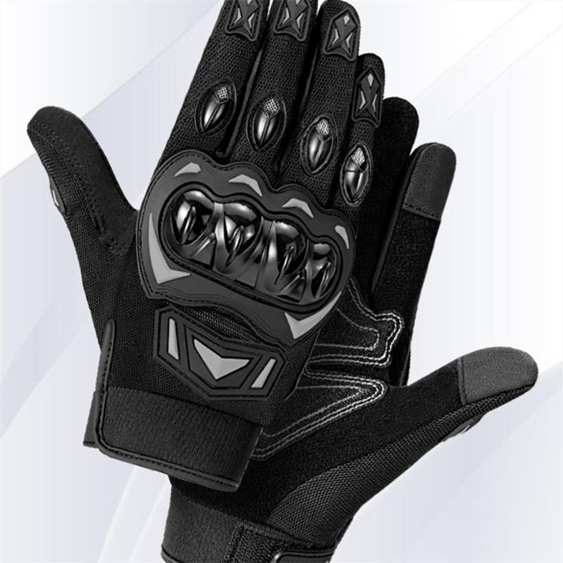 Motorcycle Gloves for Summer Touchscreen Full Finger Motorbike Riding Gloves with Protection Shell