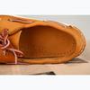 Men Genuine Nubuck Leather Docksides Casual Boat Shoes,Brand Designer Flat Loafers For Homme Femme Orange Color X130