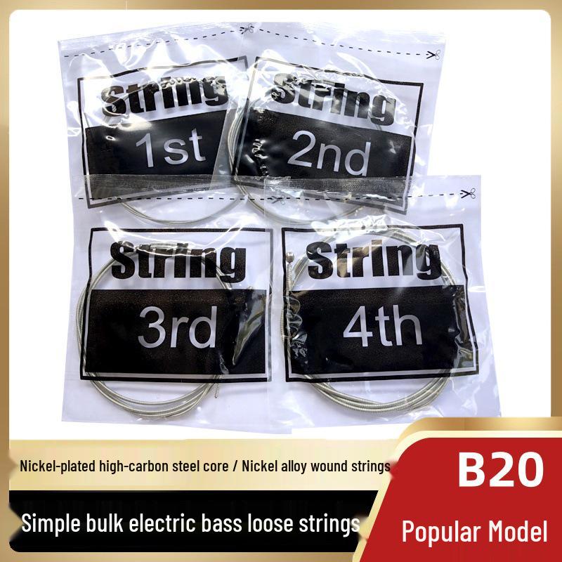 Unisex B20 Nickel Alloy Electric Bass Strings - Four-String Accessories