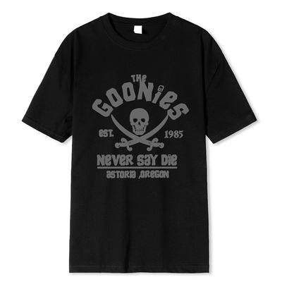 Algodón Hombre Camiseta The Goonies Never Say Die Ropa de Algodón Divertida de Manga Corta Cuello Redondo Camisetas para Adultos Camisetas Transpirables Oversize