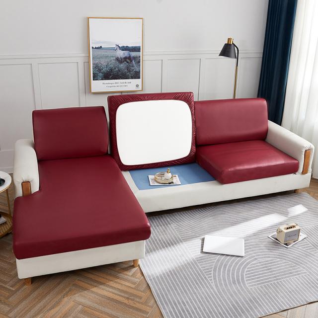 PU-Leder-Sofa-Sitzkissenbezug, wasserdicht, schmutzabweisend, Schonbezug, Sitzschutz, Eck-L-förmiger Sofabezug, Sofakissen