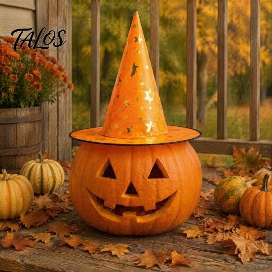 Decorative Wizard Hat Halloween Witch Hat, Adult Kids Cosplay Cone with Spider Black Web Star Decor, Gothic Party Costume Prop, Trick or Treat