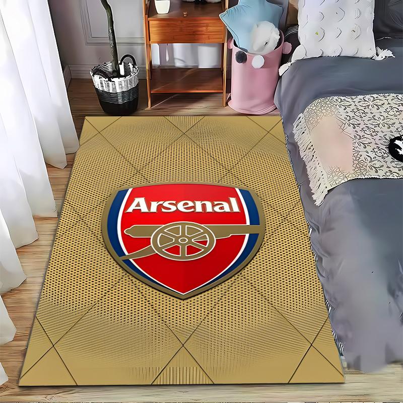 "Arsenal Logo Carpet with Red Shield Design and Gold Background" Suitable for use as an anti-slip for living room bedroom sofas