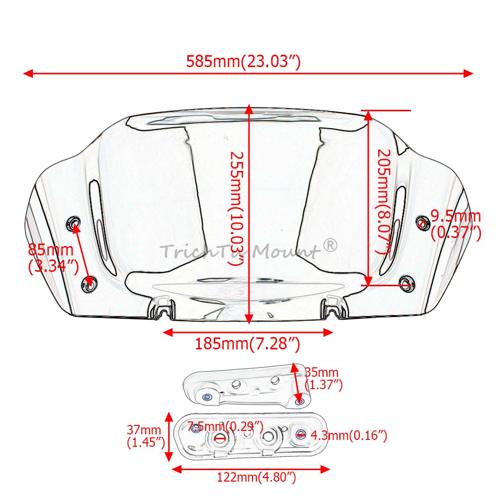 10" Front Fairing Windshield  Motorcycle Accessory ABS Plastic Fits For Harley CVO Street Glide FLHXSE Models 2023 2024 -Later