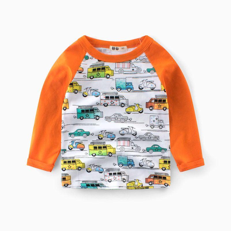 27Kids Autumn Foreign Trade Long-Sleeved Car Full Print Children's Clothing