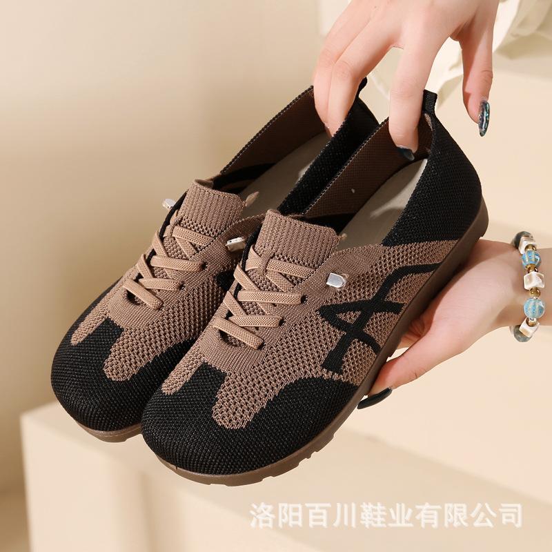 

Обувь женская весенняя новая летающая плетеная обувь повседневная дышащая обувь Форрест Гамп одна педаль ретро универсальная шнуровка немецкая тренировочная обувь 41 чёрный