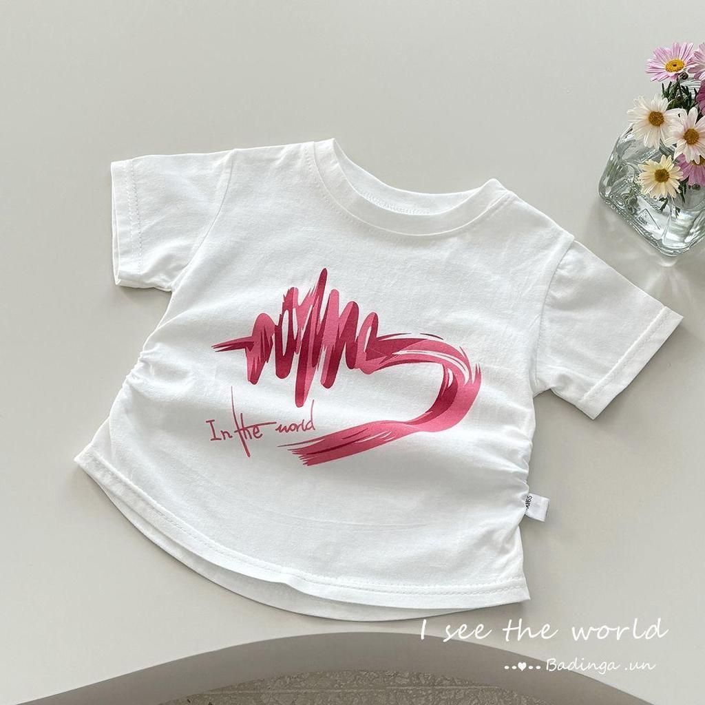 Girls' Summer 2025 Pure Cotton Short Sleeve Baby Top - Stylish A-Class Children's T-Shirt