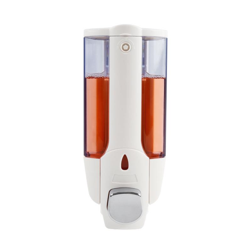 Manual Wall Mounted Plastic Soap Dispenser, Household Hotel Double Headed Soap Dispenser Box Press