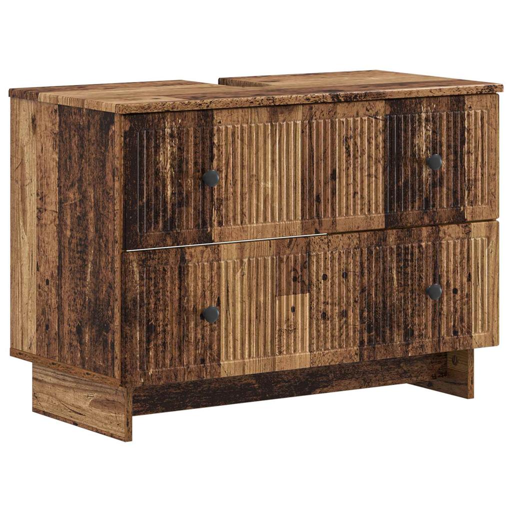 2 Piece Bathroom Cabinet Set EDE Reclaimed Wood Engineered Wood
