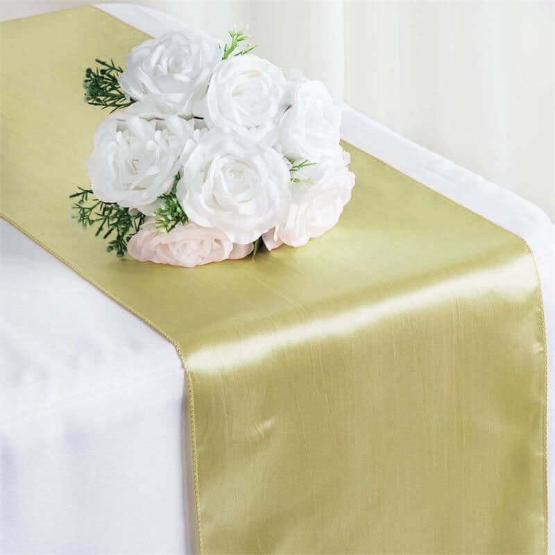 Pack of 4 Satin 12 X 108 inch Luxury Satin Table Runner, Perfect for Weddings, Holiday Dining, Banquets, Parties, & Events, Formal Dining & Home