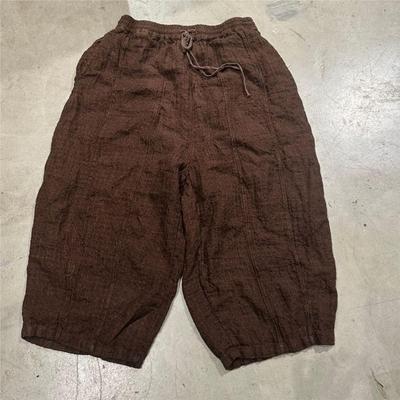 Women Vintage Winter Wide Leg Pants Elastic Waist Solid Color Jacquard High Quality Loose Female Pants