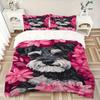 3pcs Schnauzer dog print Bedding Set, Breathable And Soft, Suitable for All Seasons Machine Washable, Suitable for Bedroom Decoration,yy250822140
