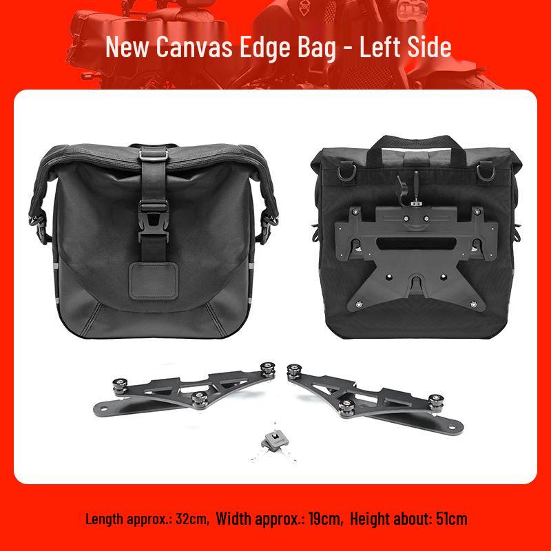 Universal Waterproof Canvas Side Bags for Wuji CU530 & CFMOTO CLC250 Motorcycles