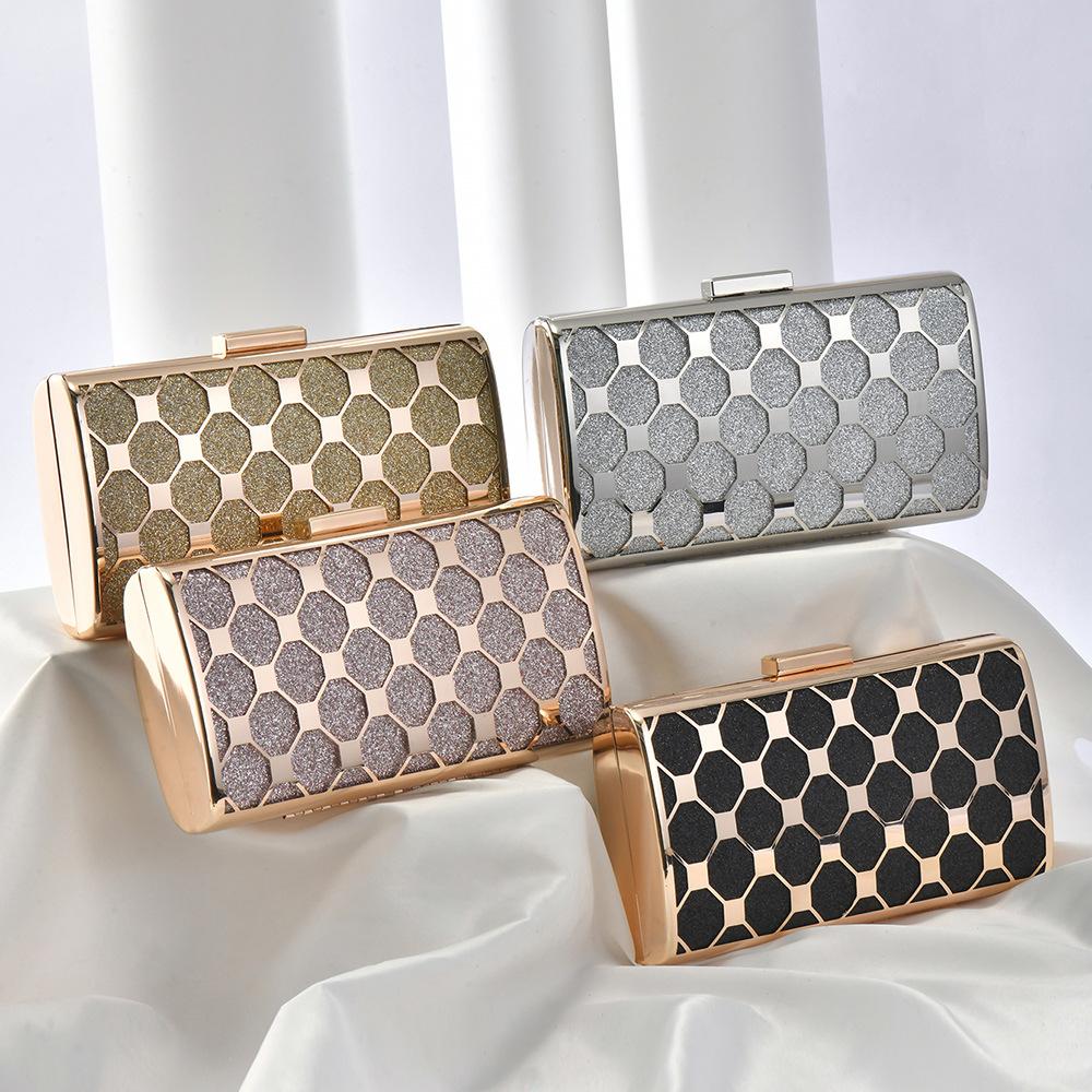 2025 New Women Metal Evening Bags Hollow Out Wedding Dinner Wallets Party Chain Purse For Ladies 4 Colors