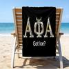 proof beach towel with a Alpha Phi Alpha logo pattern - soft,absorbent,quick-drying,machine washable - perfect for swimming,camping,bathing