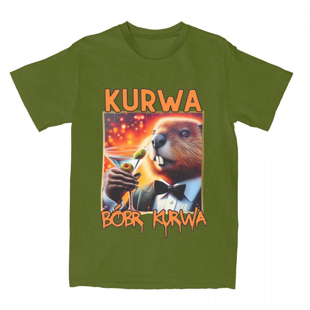 Kurwa Bobr Kurwa Beaver T Shirt Summer Cute Animal Y2K Retro T Shirts Cotton Harajuku Tee Shirt For Men's Short-Sleeved Tops