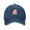 Cute Cartoon Girl is Reading A Book with Two Cats and A Mouse Baseball Cap for Men Women Hats Denim Trucker Caps Dad Hat