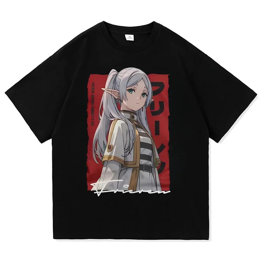 Frieren: Beyond Journey's End Frieren & Party Collage Vintage Anime T-Shirt, Unisex Fantasy Anime Fan Casual Tee,