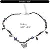 Fashion Metal Dragonflies Pendant Necklace Y2K Black Beads Chain Statement Choker Necklace for Women Club Punk Jewelry