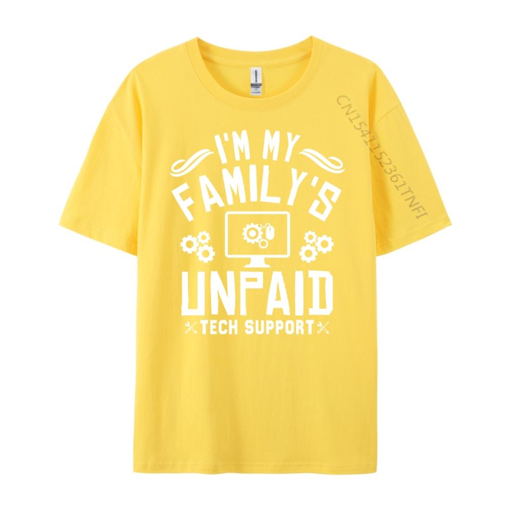 I M My Family Unpaid Tech Support Computer Engineer Anime T Shirts Man Clothes Graphic Cotton Short Sleeve