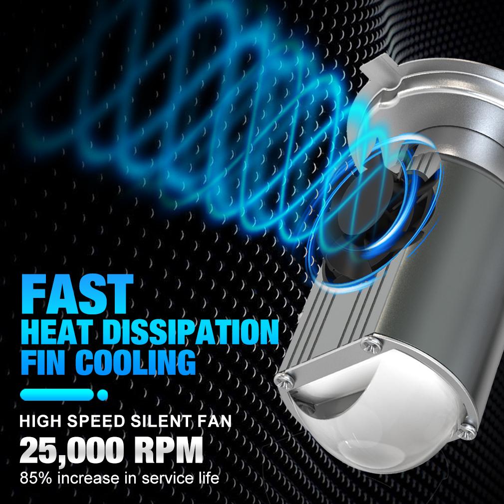 1Pc H4 LED Dual Color Motorcycle Headlight Bulbs BA20D with Fan Hi/Lo Beam 15W 12000LM 12V Fog Lamp Scooter Yellow White 3000K 6000K Motor Accessories