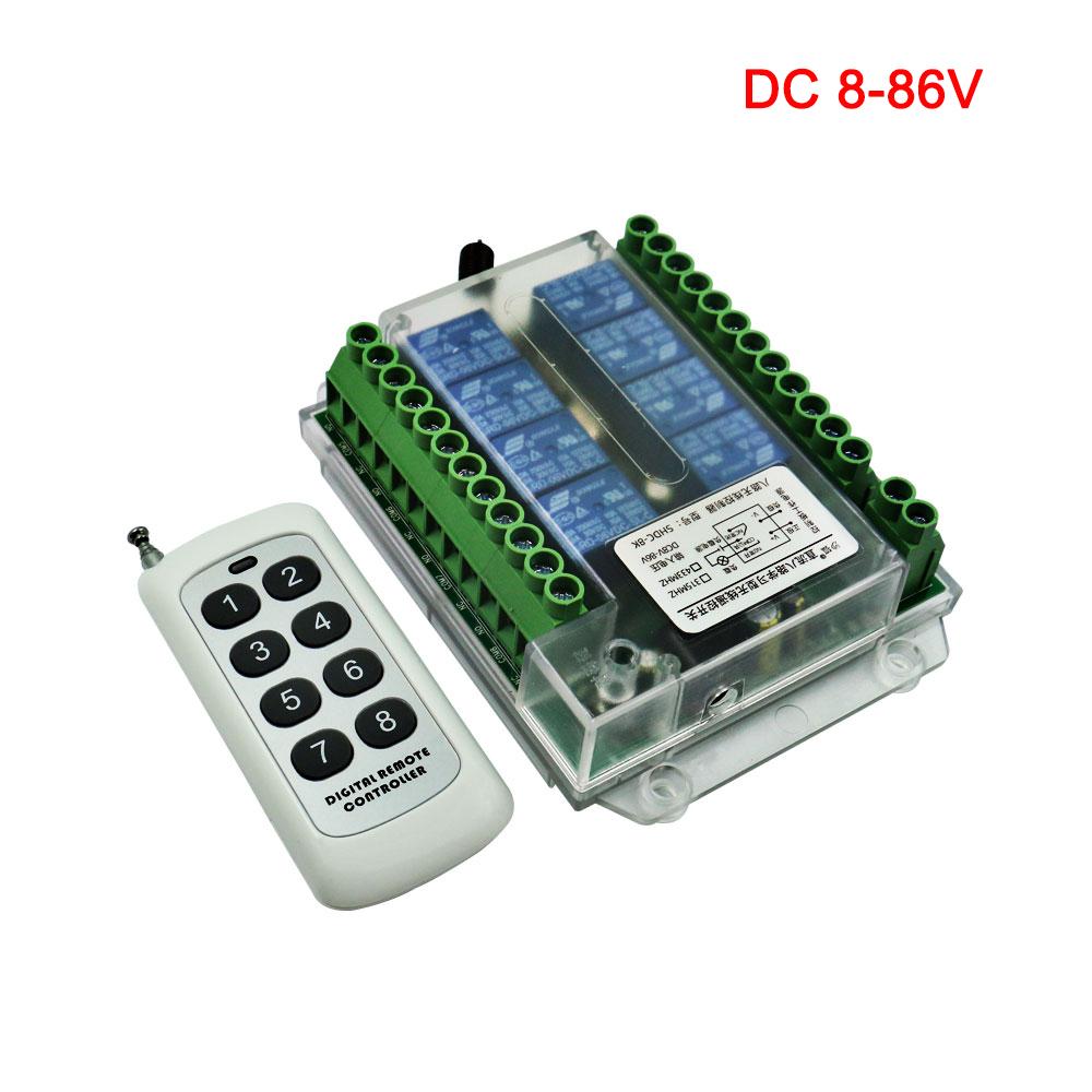 8 Channel Wireless RF Remote Control Switch 12V/24V/36V/220V Remote Control Wireless Remote Motor Control Switch