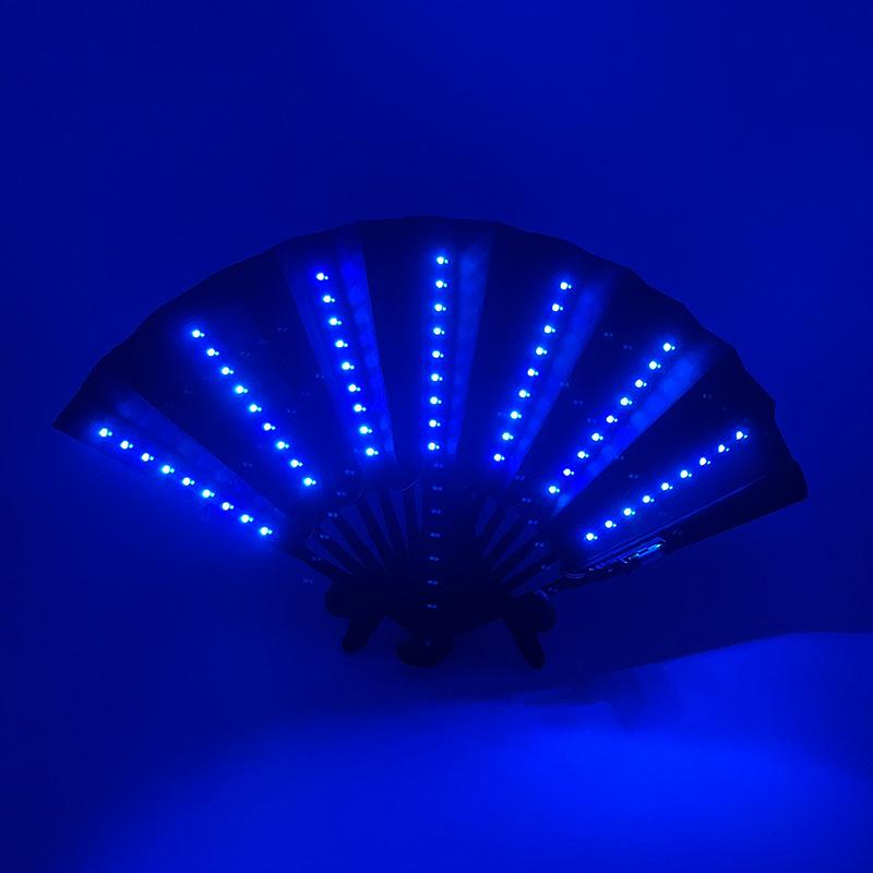 Rose Lace Edge LED Folding Fan - Wedding Gift & Dance Prop