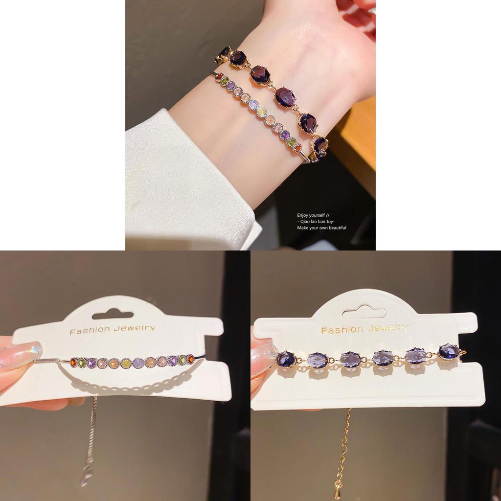 Geometric Zircon Flower Bracelet For Women With Elegant Copper Design For Daily Wear