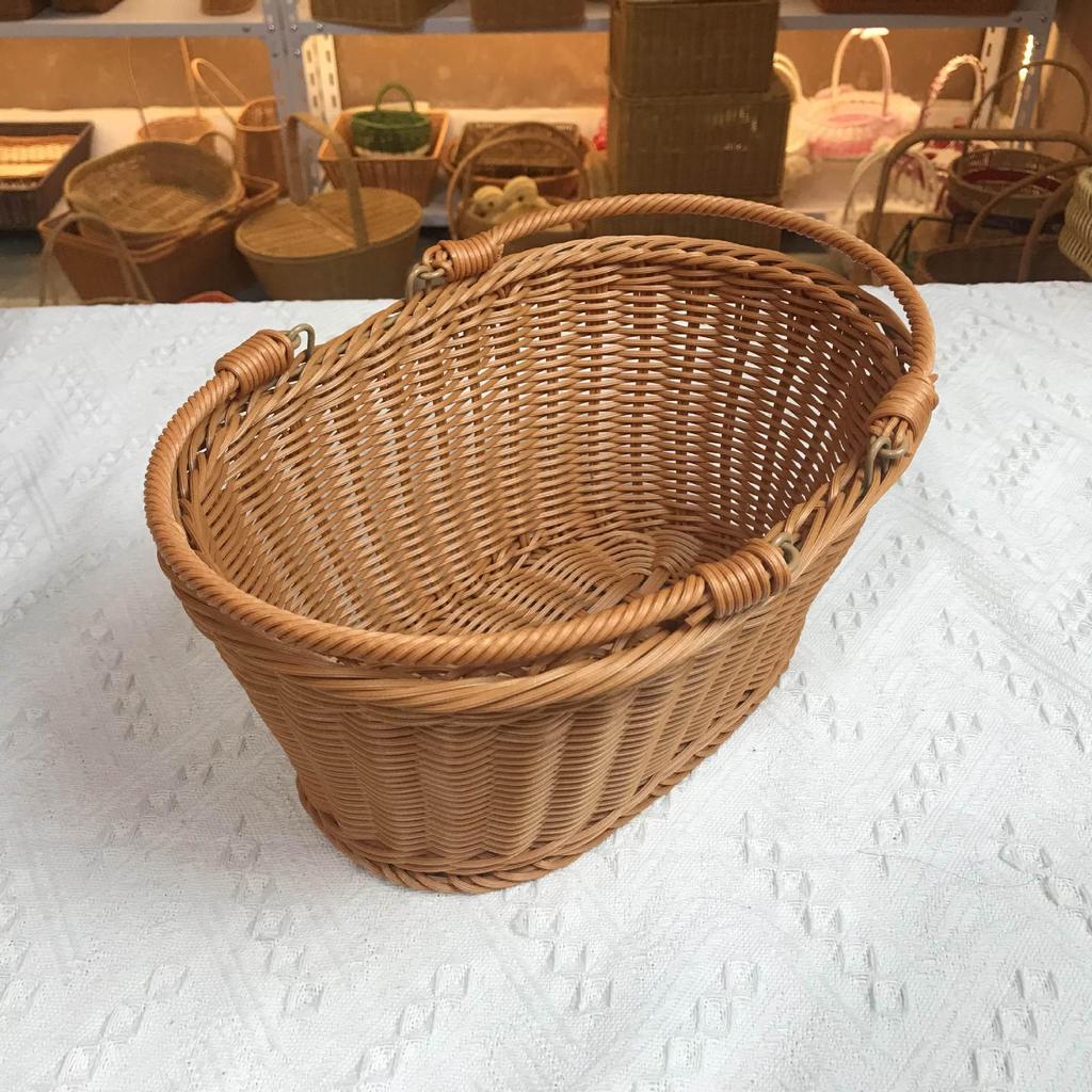 Imitation Rattan Weaving Basket: Handbag, Storage, Picnic, Supermarket, Fruit, and Vegetable Options