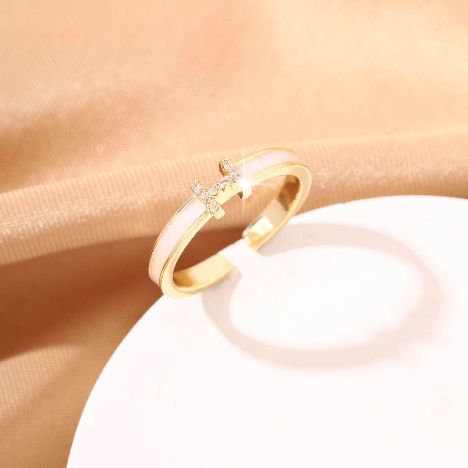 Элегантное кольцо с цирконом в корейском стиле в виде буквы H для женщин