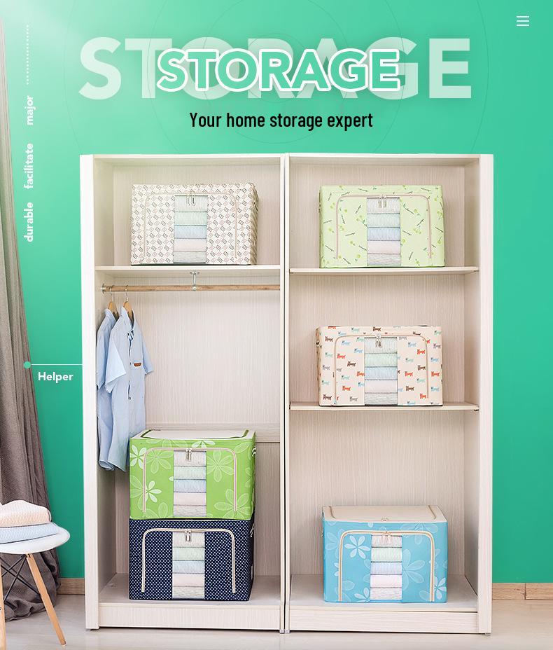 Foldable Washable Oxford Cloth Storage Box - Large Organizer for Quilts, Clothes, and Toys