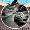 Sport Car Round Beach Towel,Cool Racing Print Sand Resistant Beach Blanket,Absorbent Quick Dry Pool Towel Portable Picnic Mat