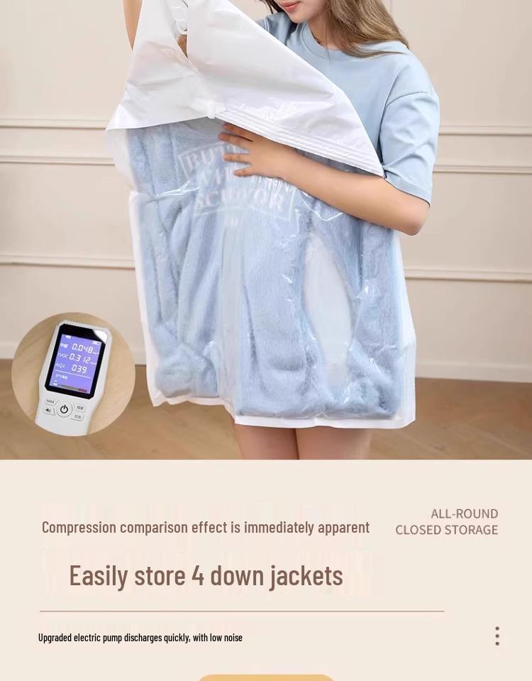 Závěsný vakuový kompresní úložný vak na oblečení a prošívané přikrývky - Černá technologie