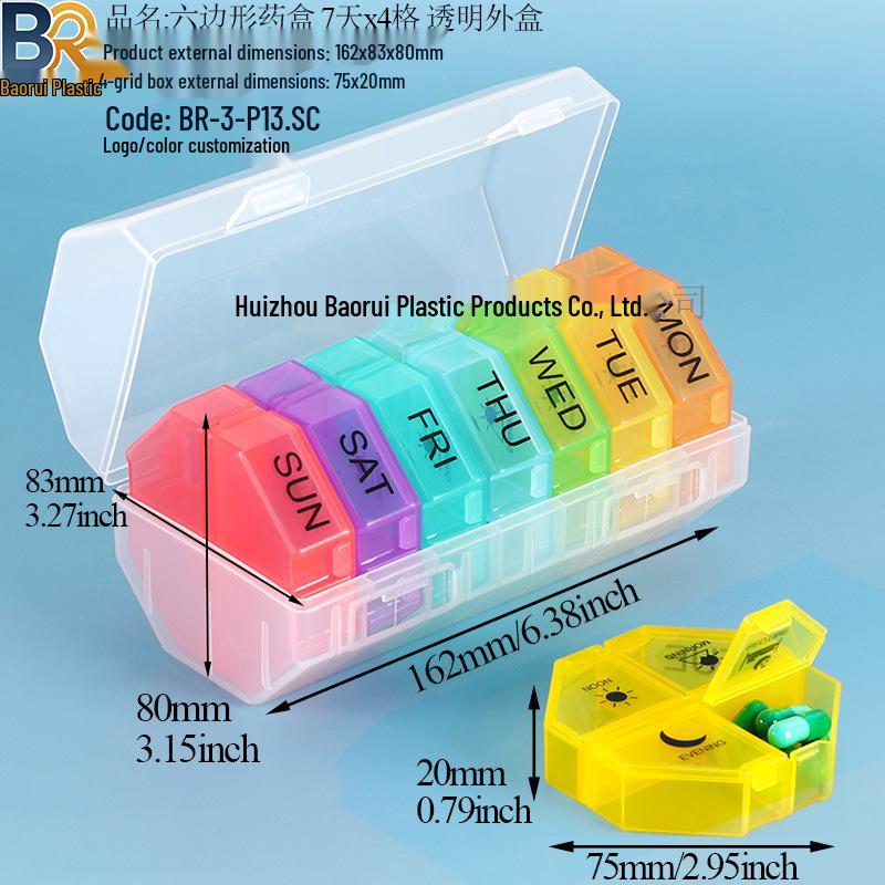 7-Day Round Petal Pill Box: Compact 7-Grid Medicine Organizer for Travel