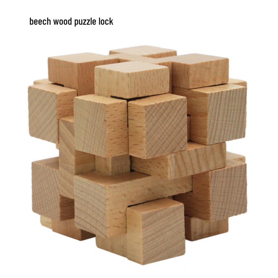 100-Piece Kongming Lock Wooden Puzzle Set for Kids and Adults