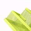 Iron Mesh Four Grid Pen Holder Creative Metal Oblique Insertion Grids Pen Holder Office Desktop Hollow Combination Storage Box