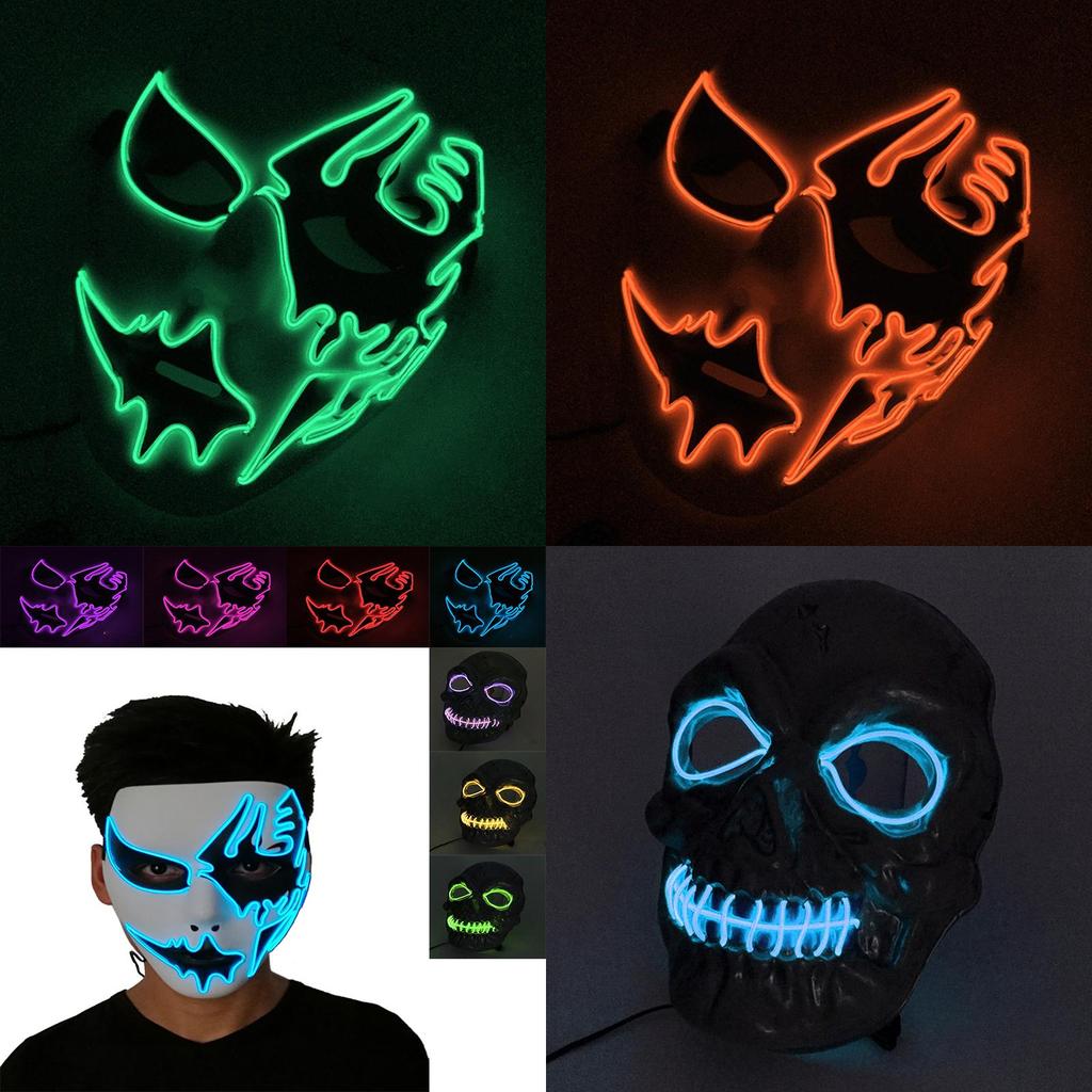 Premium Face Mask With Led Light Ideal For Halloween Dance Party Cosplay Decor